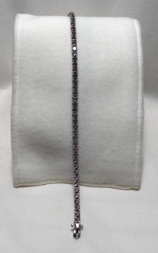 Bracciale Tennis 4 Griffe In Argento 925 Rodiato Con Zirconi Bianchi 2mm - Made In Italy, Ipoallergenico, Unisex (Lunghezze 16-21 Cm)