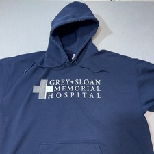 Gildan Gris Marino + Sloan Memorial Hospital Sudadera con Capucha Gris Anatomía Para Hombres Grande 1294