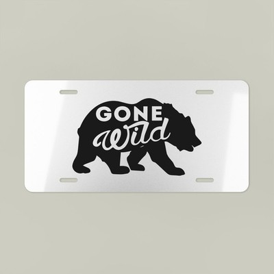 Bear Silhouette GONE Wild Walking Side Profile  Laptop Novelty Aluminum License