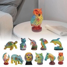 Animal Table Lamp Series,Stained Resin Lamp,Creative Wild Animal Sculpture AN