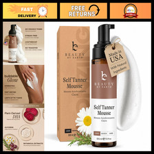 Natural Self Tanner Mousse - Organic Sunless Tanning Foam for Streak-Free Tan, N