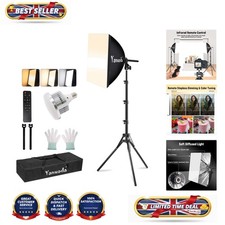 Professional 16"x16" Softbox Lighting Kit with Remote for Photography and Video