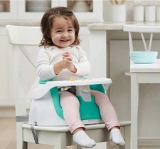 2-in-1 Booster Seat and Grow with Me Floor Seat with Removable Feeding Tray