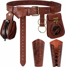 Renaissance Belt Pouch Set,Pirate Medieval Belt Viking Accessories
