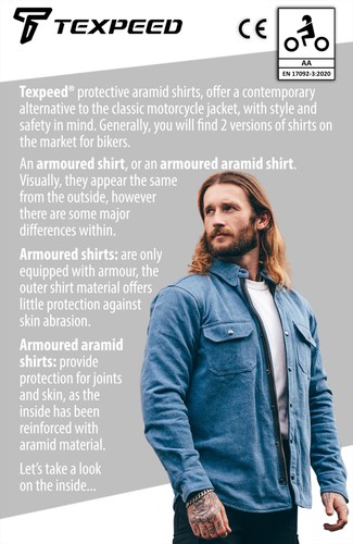 Motorbike Motorcycle Shirt Jacket Aramid Lined Protection With CE Biker Armour - Picture 24 of 53