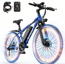 Electric Bike for Adults 26'' 1200W Peak Ebike 65 Miles 30MPH E Mountain Bike
