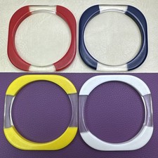 Vintage Plastic Square Bracelets Primary Colors Stackable Bangle Set of 4 8"