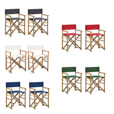 Klappbare Regiestühle Campingstuhl Klappstuhl Anglerstuhl 2Stk. Bambus und Stoff