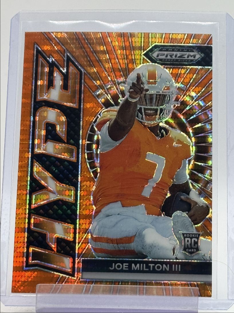 JJ McCarthy Panini Prizm Draft Picks Hype #HPJM Orange Pulsar