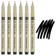 Fineliner Pens, 0.8mm Fine Points Drawing Pen for Sketching, Pack of 6