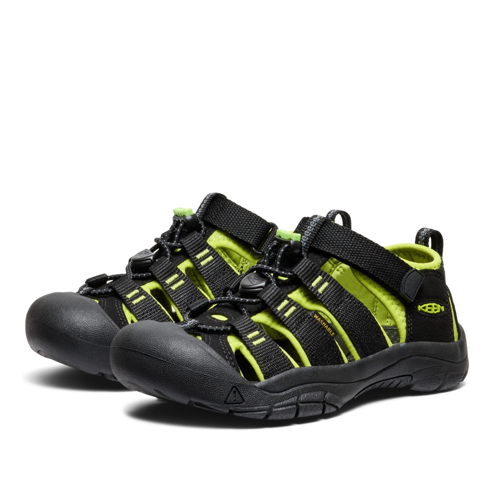 KEEN Newport H2 Sandali Unisex Bambini e ragazzi Nero Black Lime Green 25 2
