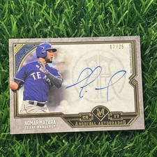 2017 Topps Museum Collection Archival Gold /25 Nomar Mazara #AA-NM Auto Rangers