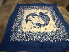 Pottery Barn Koi Fish Euro Sham Blue and White