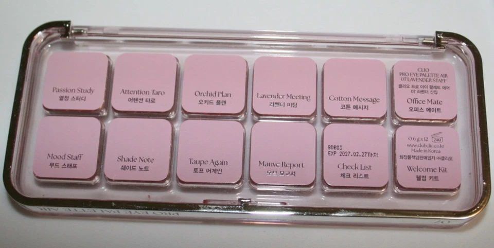 NWOB CLIO Make Up Eyeshadow Palette 12 Pastel Colors Exp.02-27-2027 Korea - Image 2 of 2