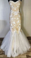 Flirt by Maggie Sottero Size 12 Ivory/Champagne Lace Mermaid Sweetheart Dress