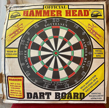 Rare Bottelsen Hammer Head Official Bristle Dartboard Made in England Box/Darts