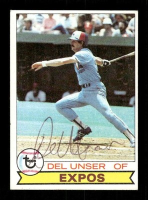 1979 Topps  #628 Del Unser signed autograph VGEX, ballpoint EAA1 bxcp71