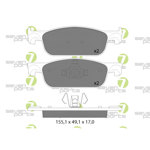 Plaquettes de frein 7 Seven Parts SVP28930 pour disques Dacia Logan