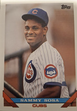 Topps Sammy Sosa Chicago Cubs #156 1993 Baseball Base Set Trading Card