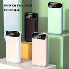 10000mAh Slim Power Bank USB-C Fast Charger 5V/3A Portable Battery Pack