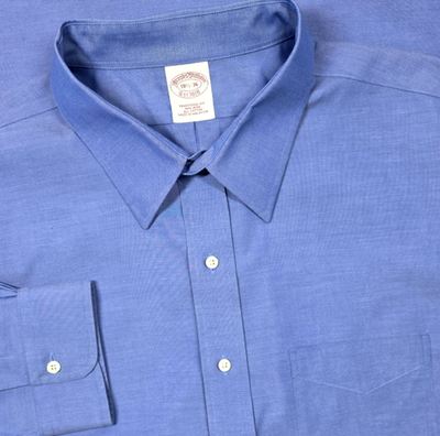 Brooks Brothers Traditional Fit Dress Shirt 18.5-36 Blue Button up Long  Sleeve | eBay