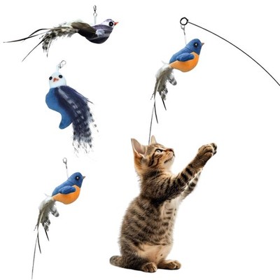 Cutie Paw Pal Chirping Bird Replacement Heads For Cat - Set Of 3 - Bird