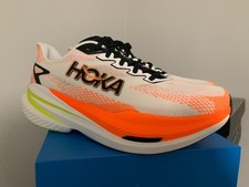 NEW HOKA Mach X 3 Mens 9.5 10 White Neon Tangerine 1168720-WNG Carbon Plate