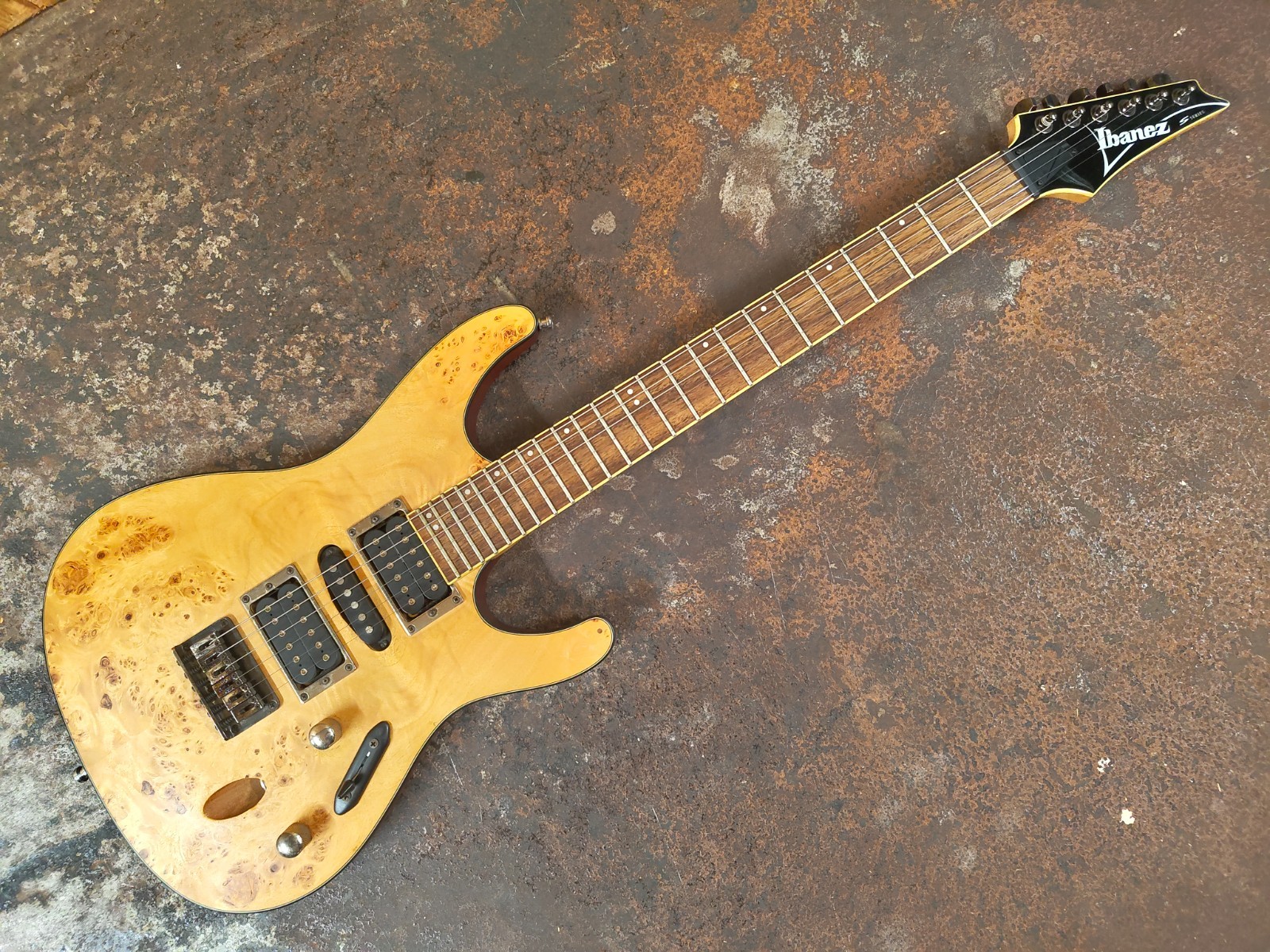 Ibanez S Series S771PB Poplar Burl Electric Guitar & Hardcase - FREEPOST