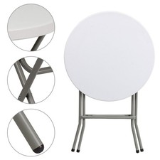 Folding round table Table Portable Trestle Camping Picnic Party BBQ Market Stall
