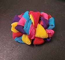 Vintage 80s 90s Big Silky Hair Bow Barrette Clip Ribbon Ruffle Oversized