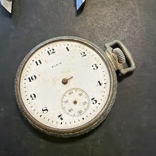 AM03 VTG Genuine Rare Elgin Mechanical Pocket Watch Missing Case Back For Repair