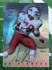 1997 Stadium Club Certified Co-Signers Simeon Rice Jeff Lageman #CO98 Auto Card