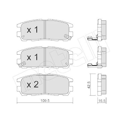 Plaquettes de frein de rechange Metelli 22-0358-0 anti-vibration pour sécurité Ford