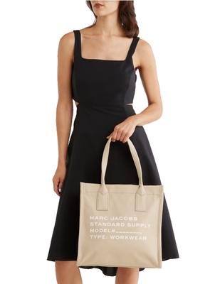 Marc Jacobs Standard Supply Beige Canvas Tote Crossbody Medium Bag