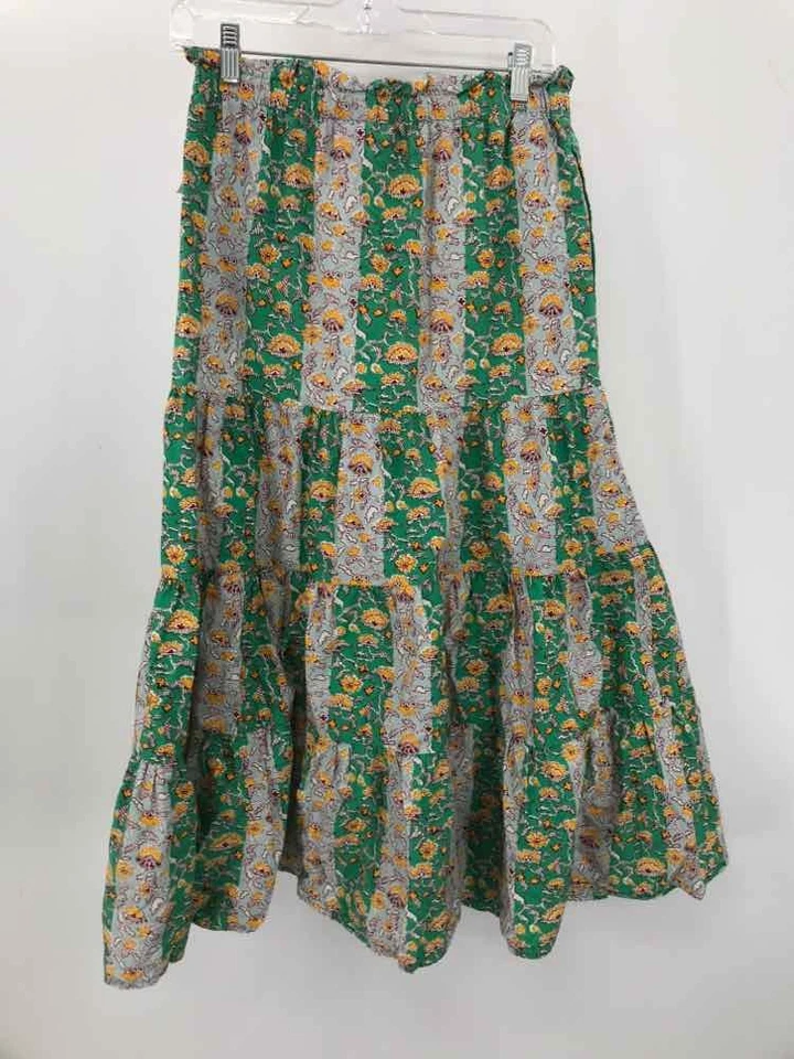 Pre-Owned Rhode for Target Green Size Small Floral A-Line Midi Skirt - Image 2 of 3
