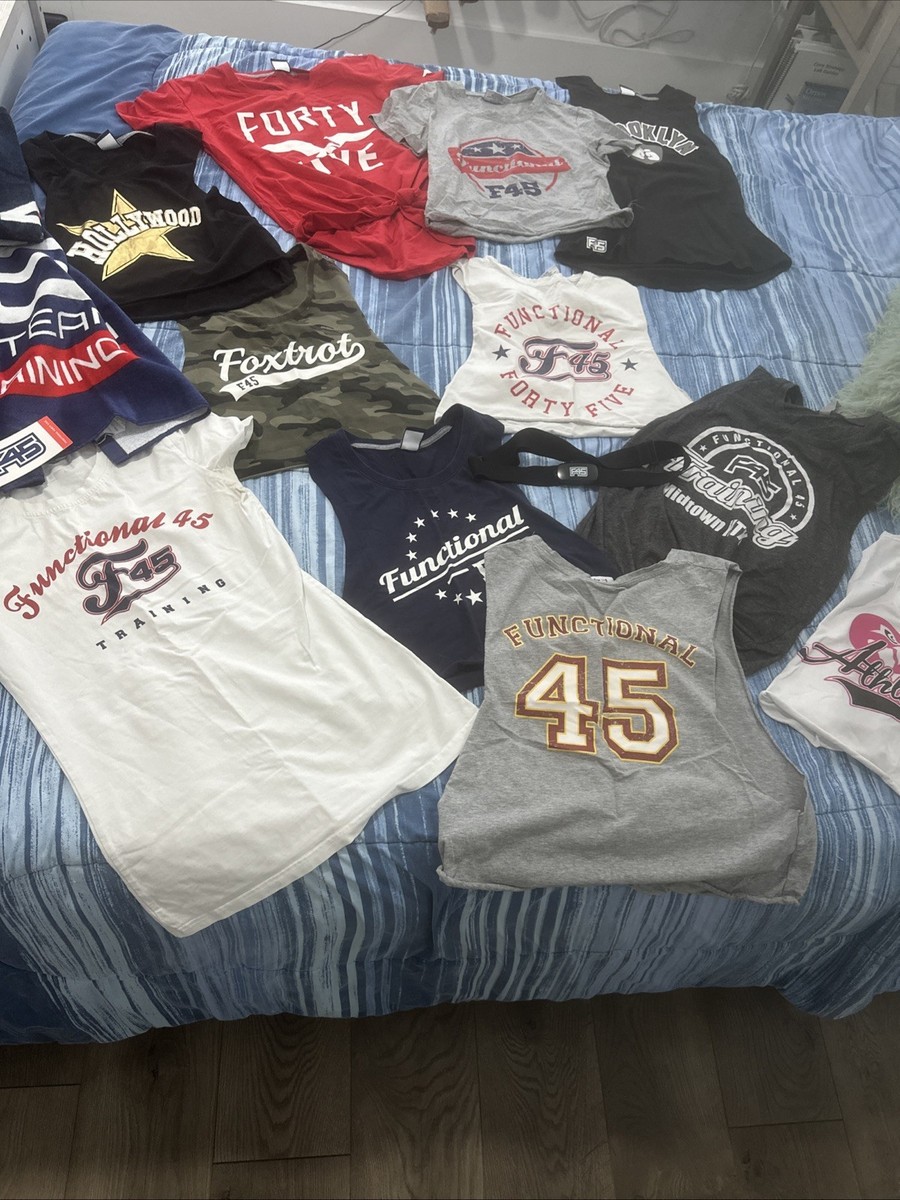 F45 Training Apparel Bundle – 11 Shirts, 3 Towels & Heart Rate Monitor (XS)