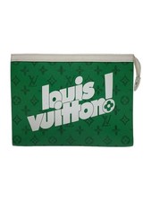 Louis Vuitton Clutch Bag Pochette Voyage MM Everyday LV PVC GRN Total Used