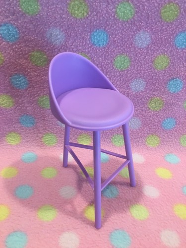 Barbie Doll Dollhouse Counter Chair Kitchen Purple Furniture Accessory Mattel - Picture 2 of 4