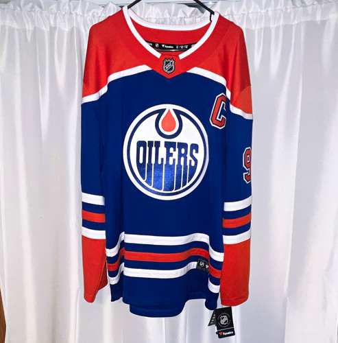 Fanatics Connor McDavid #97 Edmonton Oilers NHL Jersey Blue/Orange Men's XL