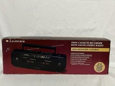Lloyds Pt200 Twin Cassette Recorder Am/fm Bass Booster Ac/dc 1991 Tested Works