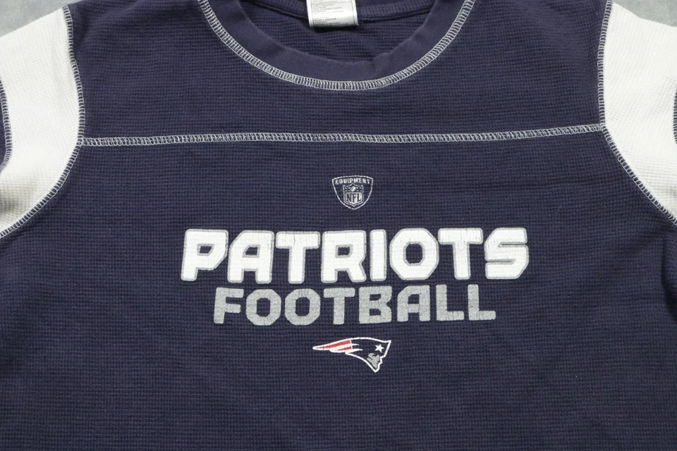 Camisa New England Patriots Juvenil Mediana Azul NFL Fútbol Reebok Manga Larga Foto 2 de 4