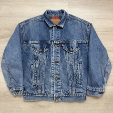 Vintage 80s Levi’s Red Plaid Flannel-Lined Denim Jacket USA Made Size 38