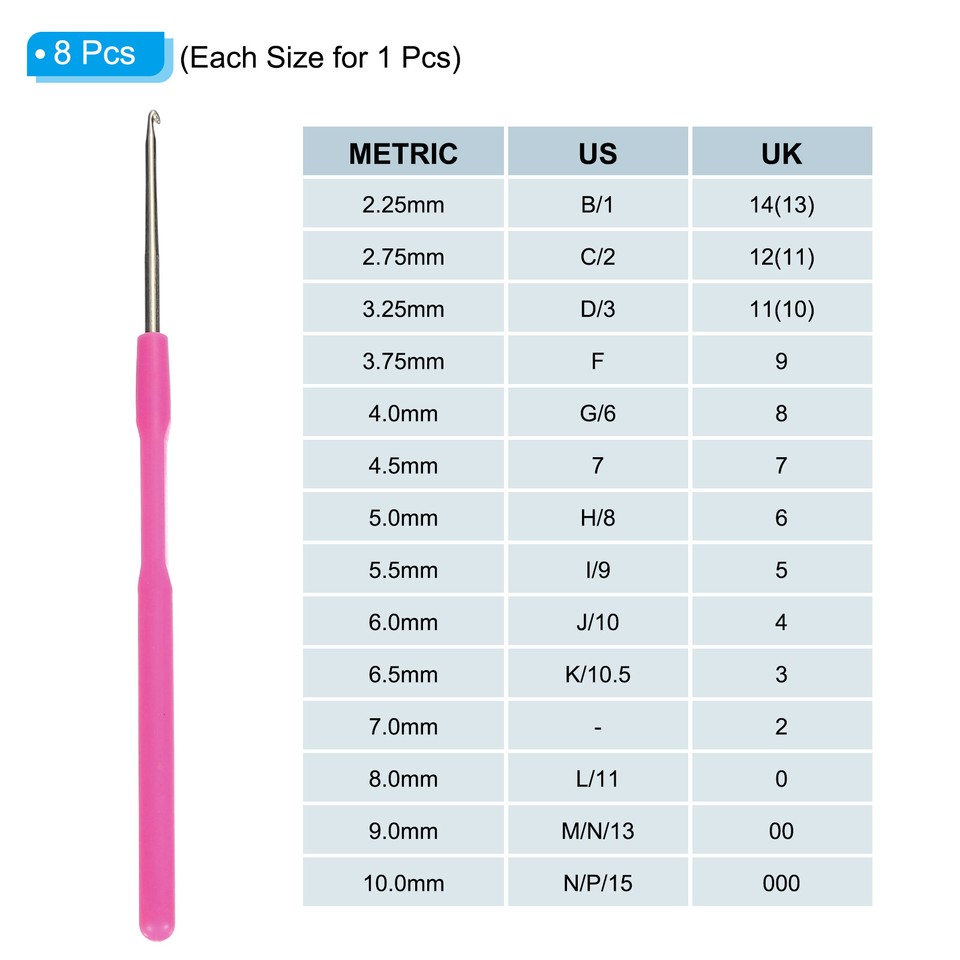 8 Sizes Crochet Hooks Ergonomic Crochet Hook Dark Red eBay
