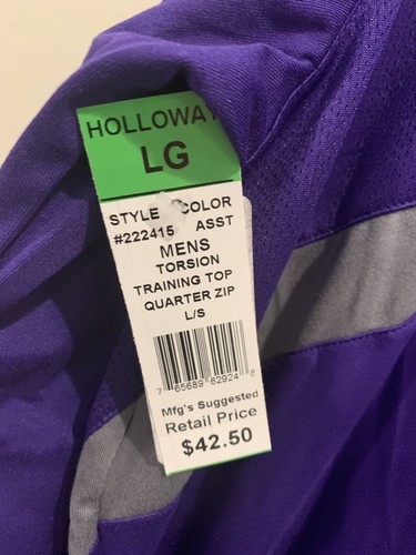 Holloway Men’s training top quarter zip Purple Gray Size Large Retails $42.50 - Picture 11 of 12