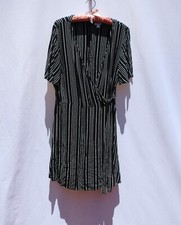 Xhilaration Black White Stripped Short Sleeve Wrap Dress PLUS SIZE (XXL)