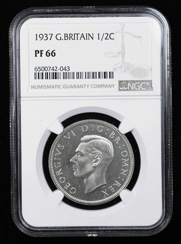 1937 GREAT BRITAIN HALF CROWN NGC PF66