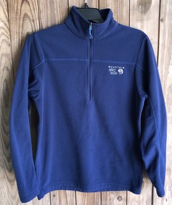Mountain-Hardwear-Men-s-Small-Microchill-1-2-Zip-Poly-Fleece-Sweater-Blue-OM4050