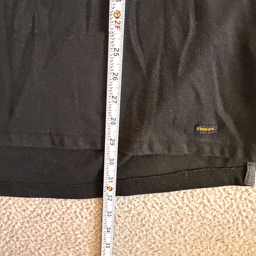 Stanley Button Shirt Mens XL Henley Black Long Sleeve Heavy Duty Workwear Cotton - Picture 4 of 13
