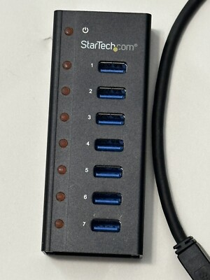 Startech 7-Port USB 3.0 Metal Industrial Portable Desktop Hub ST7300U3M
