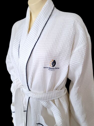 Vintage Lowes Ventana Canyon Resort Waffle Unisex Bathrobe Robe White One Size